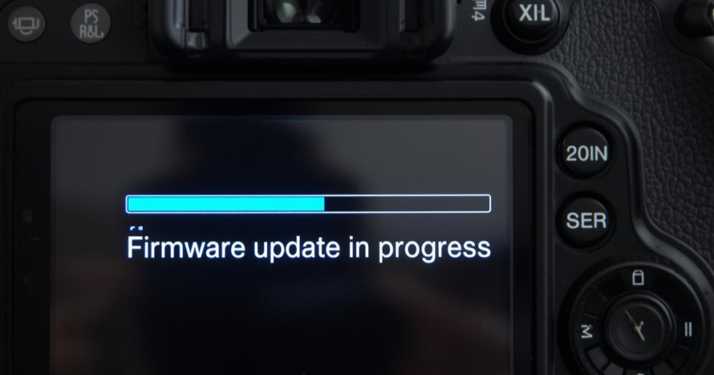 カメラのファームウェアアップデート画面